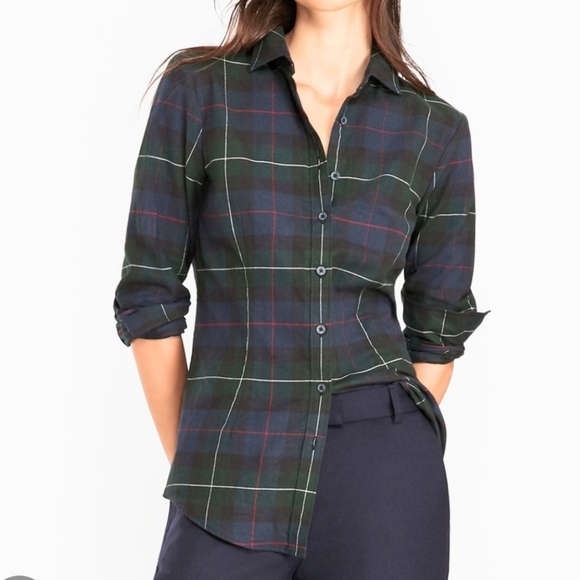 Brooks Brothers Tops - Brooks Brothers Green Plaid Flannel Shirt, Size 8